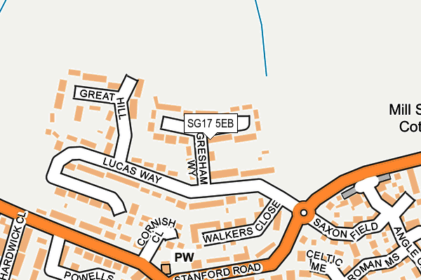 SG17 5EB map - OS OpenMap – Local (Ordnance Survey)