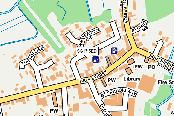 SG17 5ED map - OS OpenMap – Local (Ordnance Survey)