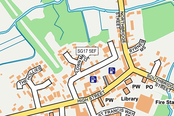 SG17 5EF map - OS OpenMap – Local (Ordnance Survey)