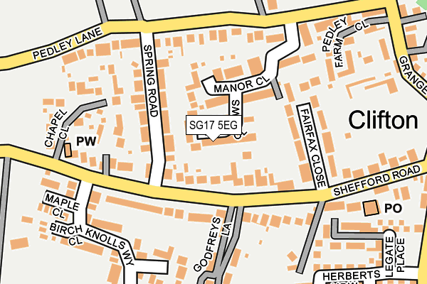 SG17 5EG map - OS OpenMap – Local (Ordnance Survey)