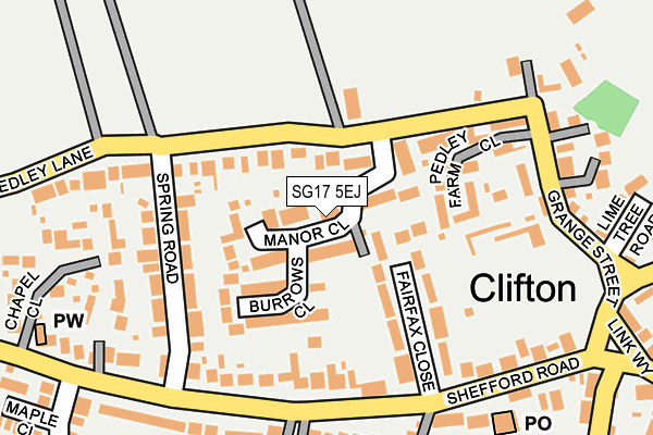 SG17 5EJ map - OS OpenMap – Local (Ordnance Survey)