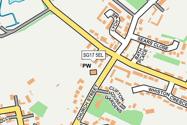 SG17 5EL map - OS OpenMap – Local (Ordnance Survey)