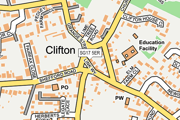 SG17 5ER map - OS OpenMap – Local (Ordnance Survey)