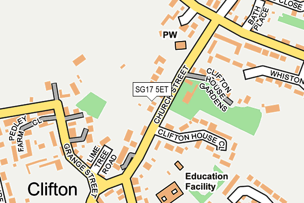 SG17 5ET map - OS OpenMap – Local (Ordnance Survey)