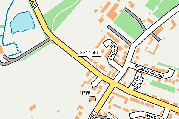 SG17 5EU map - OS OpenMap – Local (Ordnance Survey)