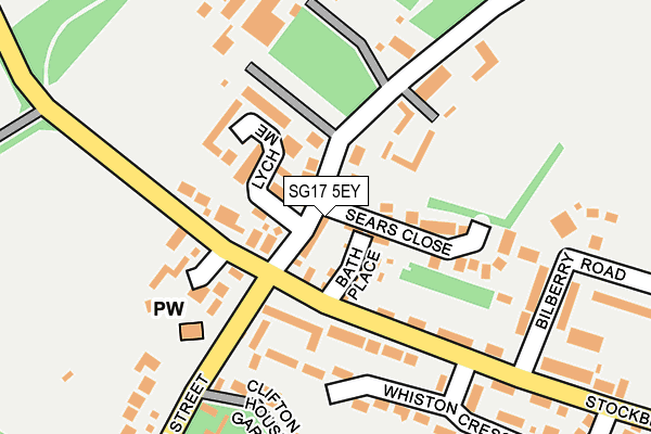 SG17 5EY map - OS OpenMap – Local (Ordnance Survey)