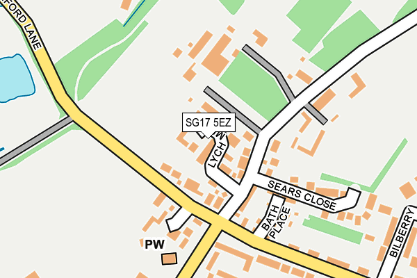 SG17 5EZ map - OS OpenMap – Local (Ordnance Survey)