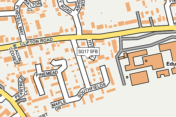 SG17 5FB map - OS OpenMap – Local (Ordnance Survey)