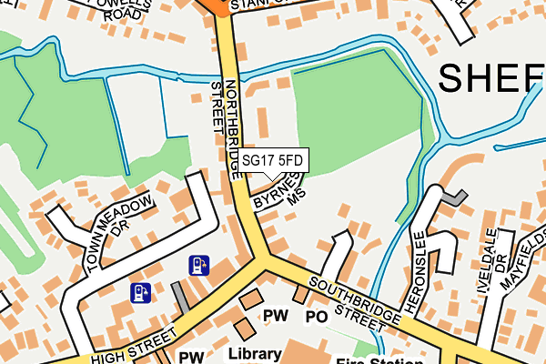 SG17 5FD map - OS OpenMap – Local (Ordnance Survey)