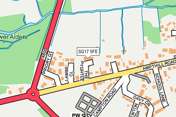 SG17 5FE map - OS OpenMap – Local (Ordnance Survey)