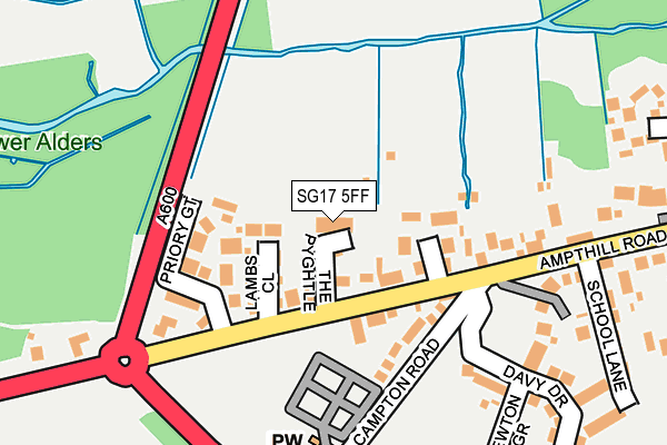 SG17 5FF map - OS OpenMap – Local (Ordnance Survey)
