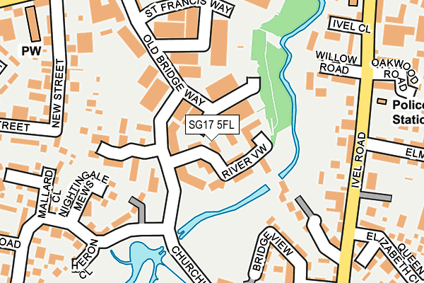 SG17 5FL map - OS OpenMap – Local (Ordnance Survey)