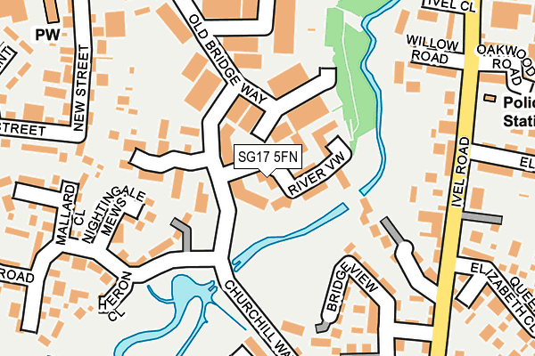 SG17 5FN map - OS OpenMap – Local (Ordnance Survey)