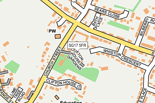 SG17 5FR map - OS OpenMap – Local (Ordnance Survey)