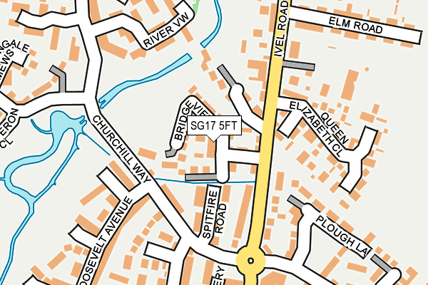 SG17 5FT map - OS OpenMap – Local (Ordnance Survey)