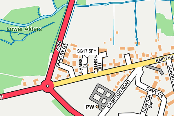 SG17 5FY map - OS OpenMap – Local (Ordnance Survey)