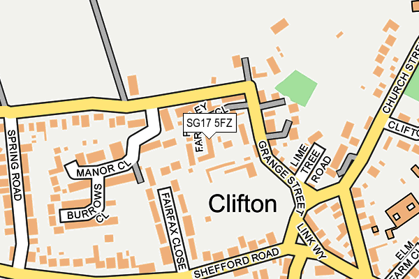 SG17 5FZ map - OS OpenMap – Local (Ordnance Survey)