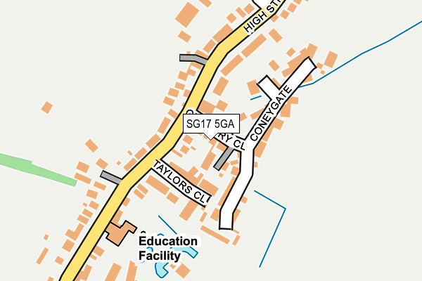 SG17 5GA map - OS OpenMap – Local (Ordnance Survey)