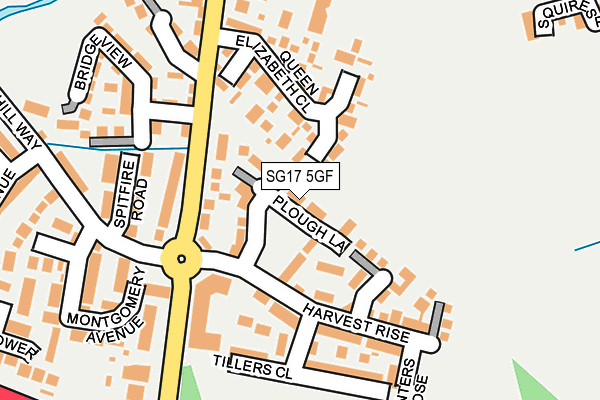 SG17 5GF map - OS OpenMap – Local (Ordnance Survey)