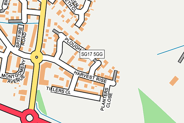 SG17 5GG map - OS OpenMap – Local (Ordnance Survey)