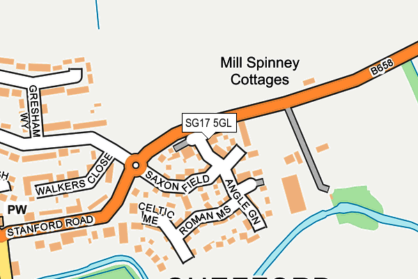 SG17 5GL map - OS OpenMap – Local (Ordnance Survey)