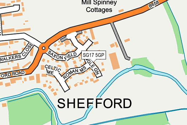 SG17 5GP map - OS OpenMap – Local (Ordnance Survey)