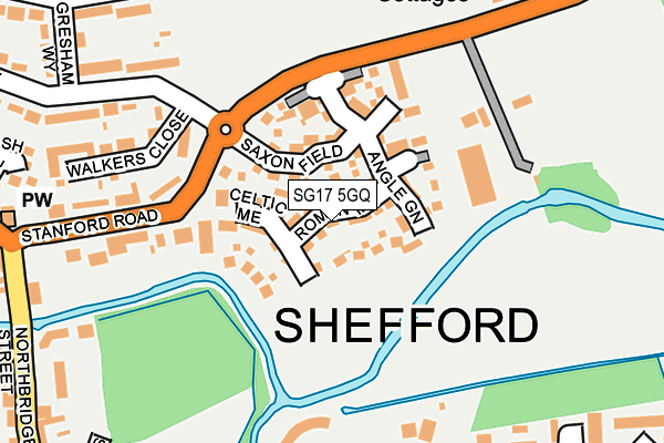 SG17 5GQ map - OS OpenMap – Local (Ordnance Survey)