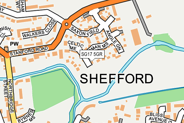 SG17 5GR map - OS OpenMap – Local (Ordnance Survey)