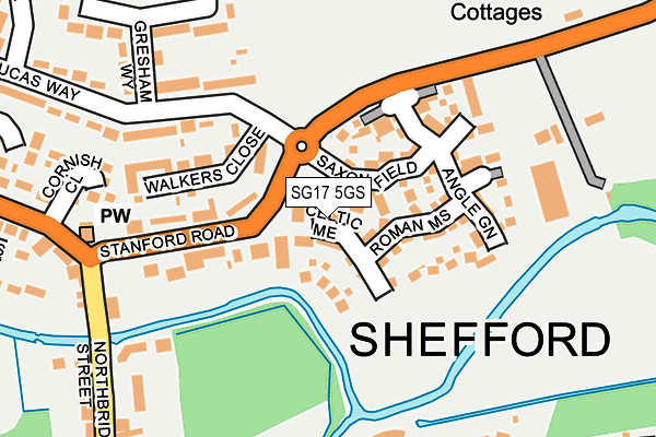 SG17 5GS map - OS OpenMap – Local (Ordnance Survey)