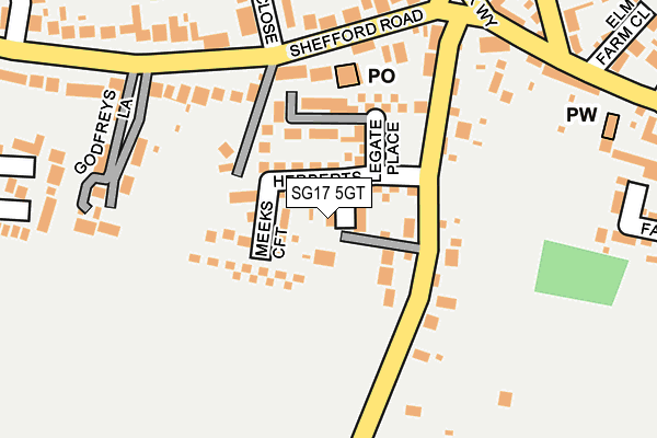 SG17 5GT map - OS OpenMap – Local (Ordnance Survey)