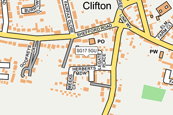 SG17 5GU map - OS OpenMap – Local (Ordnance Survey)