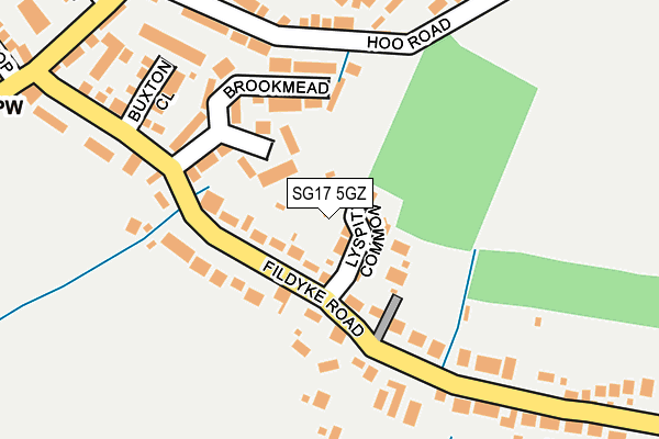 SG17 5GZ map - OS OpenMap – Local (Ordnance Survey)