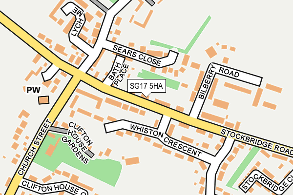 SG17 5HA map - OS OpenMap – Local (Ordnance Survey)