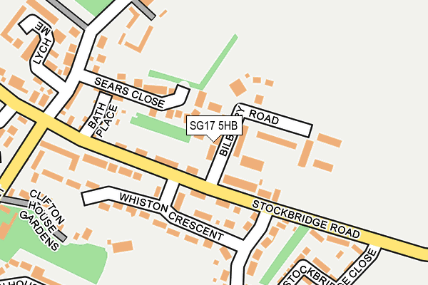 SG17 5HB map - OS OpenMap – Local (Ordnance Survey)