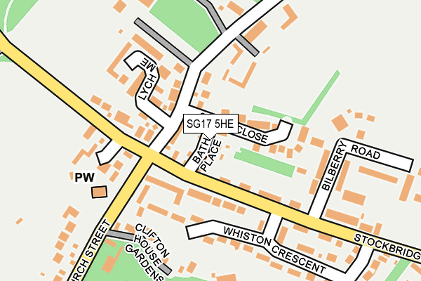 SG17 5HE map - OS OpenMap – Local (Ordnance Survey)