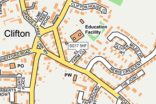 SG17 5HF map - OS OpenMap – Local (Ordnance Survey)