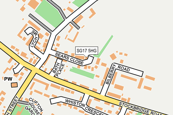 SG17 5HG map - OS OpenMap – Local (Ordnance Survey)