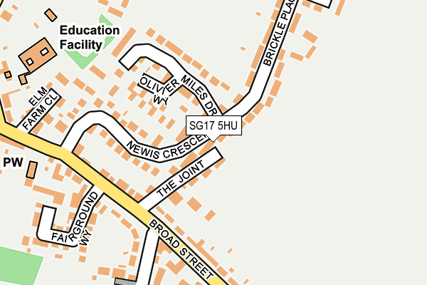SG17 5HU map - OS OpenMap – Local (Ordnance Survey)