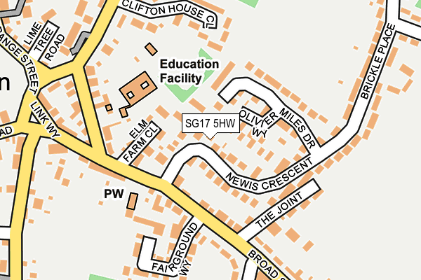 SG17 5HW map - OS OpenMap – Local (Ordnance Survey)