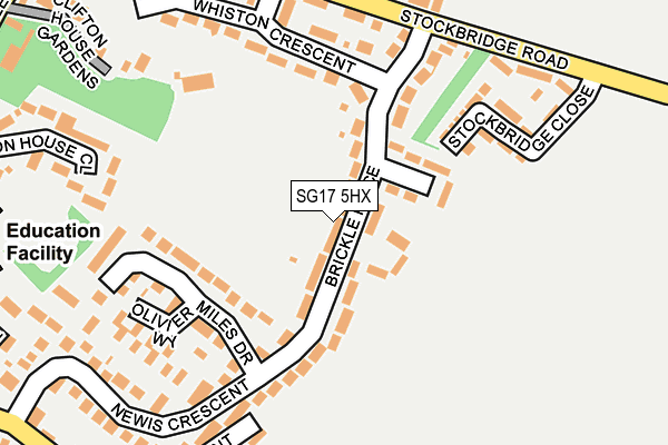 SG17 5HX map - OS OpenMap – Local (Ordnance Survey)
