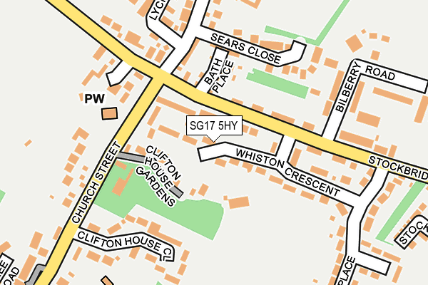 SG17 5HY map - OS OpenMap – Local (Ordnance Survey)