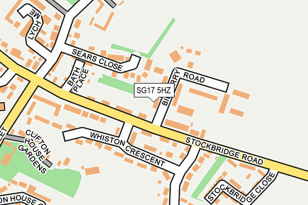 SG17 5HZ map - OS OpenMap – Local (Ordnance Survey)