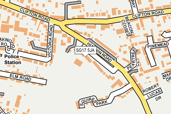 SG17 5JA map - OS OpenMap – Local (Ordnance Survey)