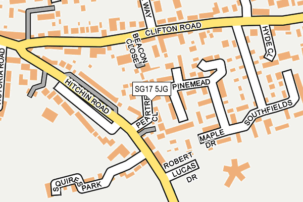 SG17 5JG map - OS OpenMap – Local (Ordnance Survey)