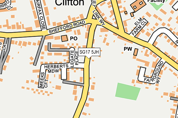 SG17 5JH map - OS OpenMap – Local (Ordnance Survey)