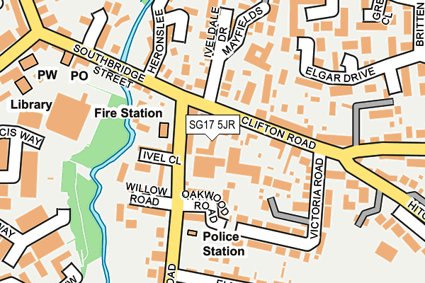 SG17 5JR map - OS OpenMap – Local (Ordnance Survey)