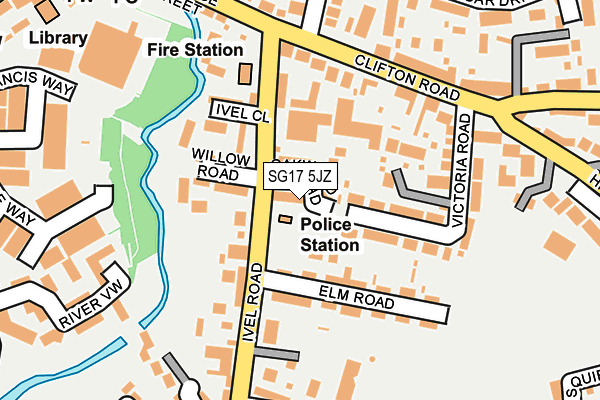 SG17 5JZ map - OS OpenMap – Local (Ordnance Survey)