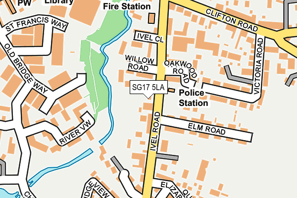 SG17 5LA map - OS OpenMap – Local (Ordnance Survey)