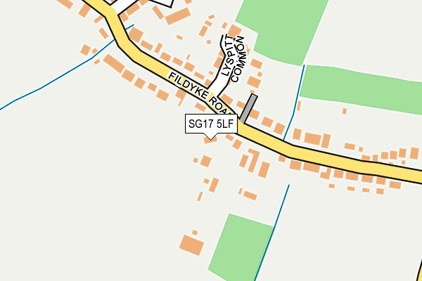 SG17 5LF map - OS OpenMap – Local (Ordnance Survey)