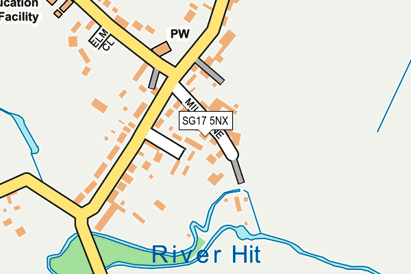 SG17 5NX map - OS OpenMap – Local (Ordnance Survey)